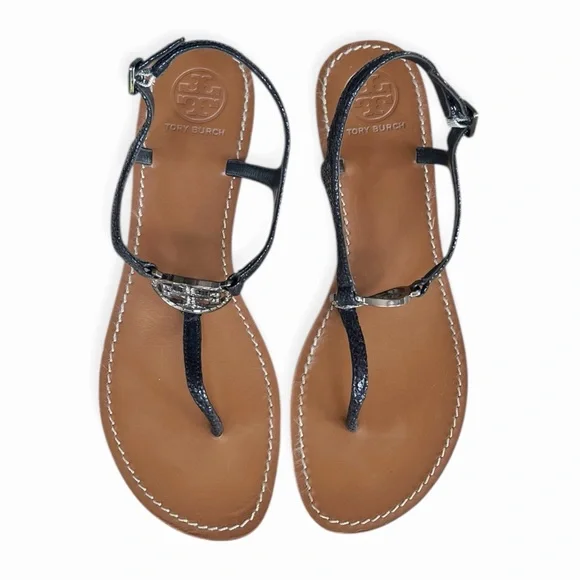 TORY BURCH Violet Metallic Thong Sandal Flip Flop Flats, Size 10